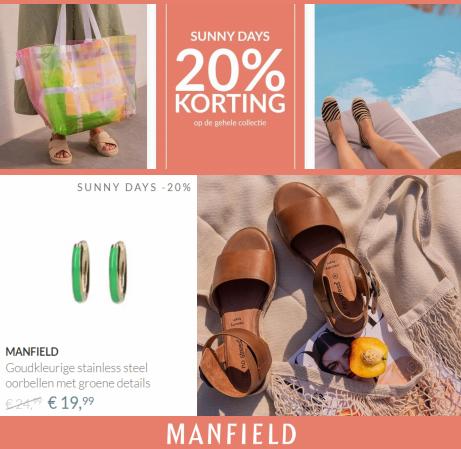 Catalogus van Manfield | Sunny Days 20% Korting | 29-5-2023 - 8-6-2023
