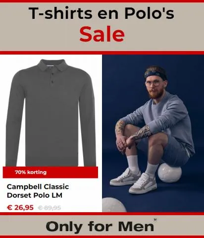 Catalogus van Only for Men | T-Shirts en Polo's Sale | 23-3-2023 - 3-4-2023