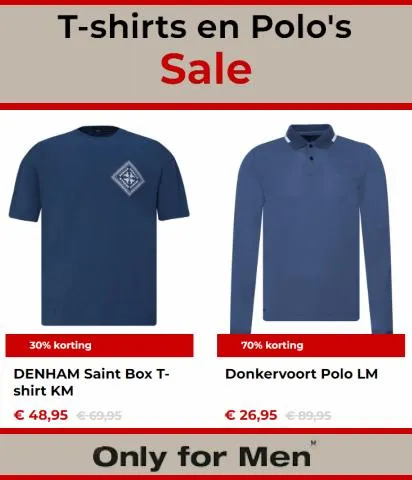 Catalogus van Only for Men | T-Shirts en Polo's Sale | 23-3-2023 - 3-4-2023