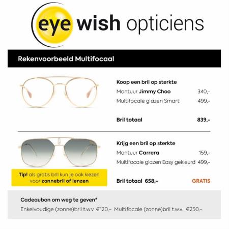 Aanbiedingen van Opticien in Amsterdam | Actie Eye Wish Opticiens bij Eye Wish Opticiens | 20-6-2022 - 1-7-2022