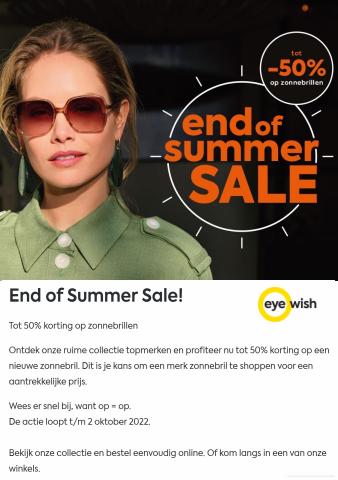 Aanbiedingen van Opticien | End of Summer Sale bij Eye Wish Opticiens | 15-8-2022 - 2-10-2022