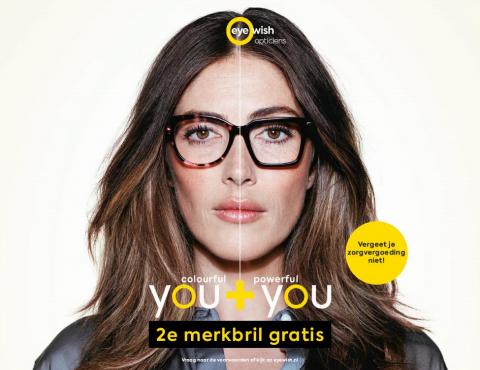 Aanbiedingen van Opticien in Rotterdam | You + You 2e merkbril gratis bij Eye Wish Opticiens | 18-11-2022 - 1-12-2022