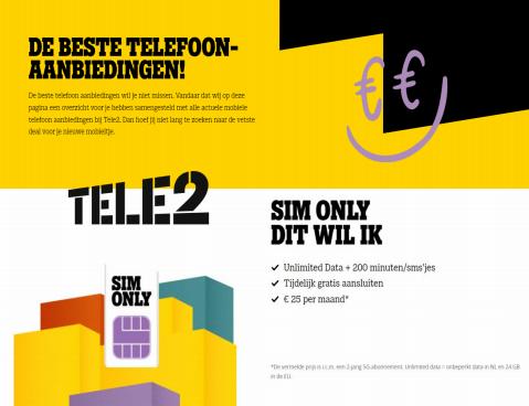 Aanbiedingen van Computers & Elektronica in Breda | De Beste Telefoon - Aanbiedingen! bij Tele2 | 17-7-2022 - 16-8-2022