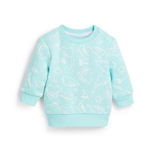 Aanbieding van Turquoise jongenssweater met ronde hals en print voor babyjongens voor 4€ bij Primark