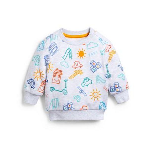 Aanbieding van Witte sweater met ronde hals en print voor babyjongens voor 4€ bij Primark