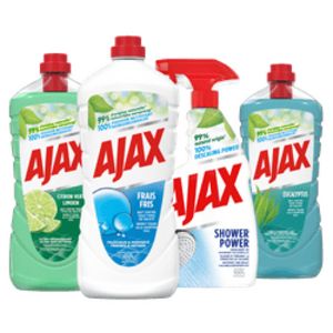 Aanbieding van Ajax allesreiniger of Shower Power voor 1,49€ bij Dirk