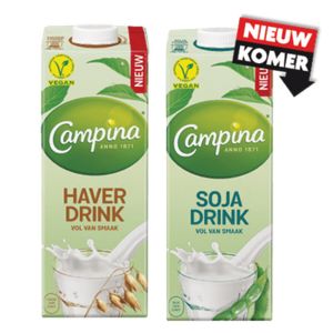 Aanbieding van Campina Plantaardig Haver- of Sojadrink voor 0,83€ bij Dekamarkt