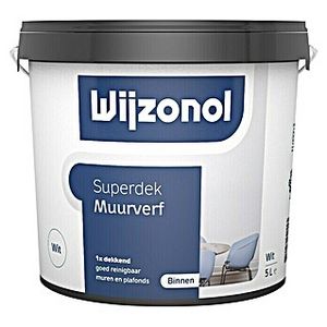Aanbieding van Wijzonol Muurverf Superdek (Zuiver wit, 5 l, Mat) voor 34,9€ bij Bauhaus