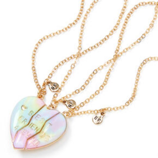 Aanbieding van Best Friends Pastel Ombre Heart Pendant Necklaces - 3 Pack voor 6€