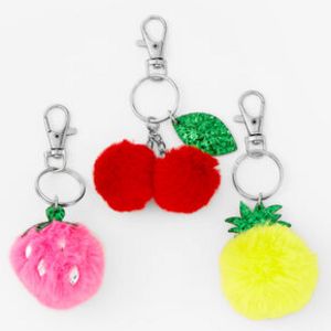 Aanbieding van Best Friends Pom Pom Fruit Keychains (3 pack) voor 9,09€ bij Claire's
