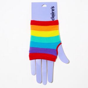 Aanbieding van Rainbow Striped Short Arm Warmers voor 4,89€ bij Claire's