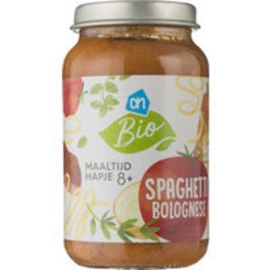 Aanbieding van AH Biologisch Spaghetti bolognese 8m60 voor 0,99€ bij Albert Heijn