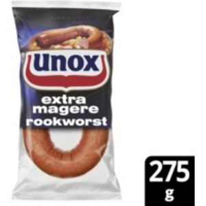 Aanbieding van Unox Rookworst extra mager voor 2,95€ bij Albert Heijn