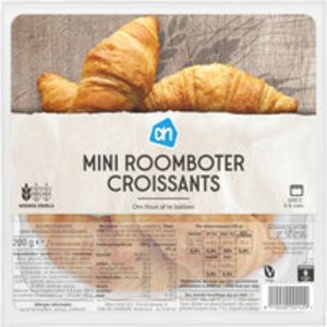 Aanbieding van AH Mini roomboter croissants voor 1,31€ bij Albert Heijn
