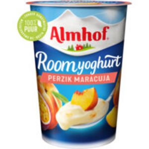 Aanbieding van Almhof Roomyoghurt perzik maracuja voor 1,57€ bij Albert Heijn