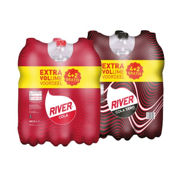 Aanbieding van River cola 6-pack voor 2,76€