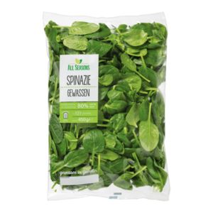 Aanbieding van Gewassen spinazie voor 1,29€ bij Aldi