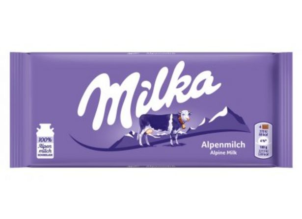 Aanbieding van MILKA ALPENMELK CHOCOLADE 100GActie t/m 30 januari voor 0,69€