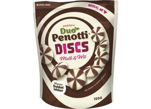 Aanbieding van DUO PENOTTI DISCS MELK&WIT 150G voor 1,99€ bij Sahan Supermarkten