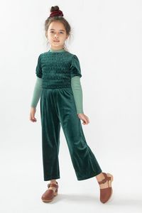 Aanbieding van Donkergroen velvet jumpsuit voor 25€ bij Sissy-Boy