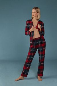 Aanbieding van Tartan Love Brushed Plain-Weave Pyjamas voor 59,9€ bij Intimissimi