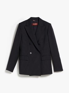 Aanbieding van Pinstripe wool-blend blazer voor 555€ bij MaxMara