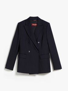 Aanbieding van Pinstripe wool-blend blazer voor 555€ bij MaxMara