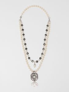 Aanbieding van Pearl and chaton-adorned long necklace voor 148€ bij MaxMara