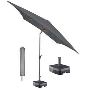 Aanbieding van Kopu® vierkante parasol Malaga 200x200 cm met hoes en voet - Grey voor 135,95€ bij Blokker