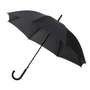 Aanbieding van Falconetti® trendy paraplu met zwarte kunstofhaak, automaat windproof- ZWART Ø105cm voor 9,99€ bij Blokker