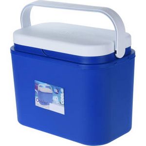 Aanbieding van Koelbox klein kunststof blauw 10 liter - Kleine koelbox voor lunch/ bouw/ strand - Koelboxen voor onderweg voor 19,94€ bij Blokker