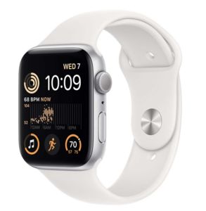 Aanbieding van Apple
						Watch SE (2022) 44 mm Zilver met Witte Sportb voor 260,37€ bij Staples