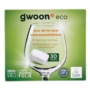Aanbieding van Gwoon eco vaatwastabletten all in one voor 4,29€ bij Spar