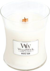 Aanbieding van WoodWick White Teak Medium Candle voor 20,99€ bij Coppelmans