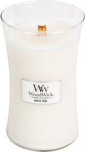 Aanbieding van WoodWick White Teak Large Candle voor 24,49€ bij Coppelmans