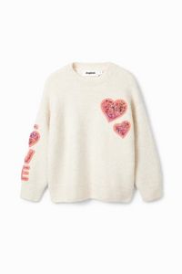 Aanbieding van Gebreide trui met harten voor 34,97€ bij Desigual